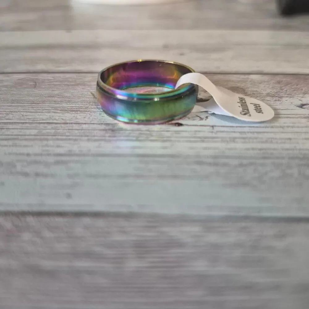 Iridescent Men's Multicolored Ring Size Size 11.5